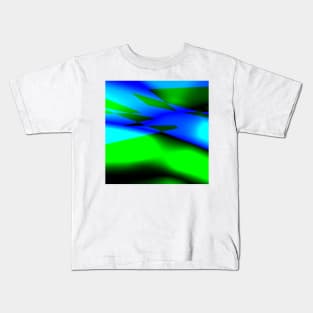 Blue green black abstract art Kids T-Shirt